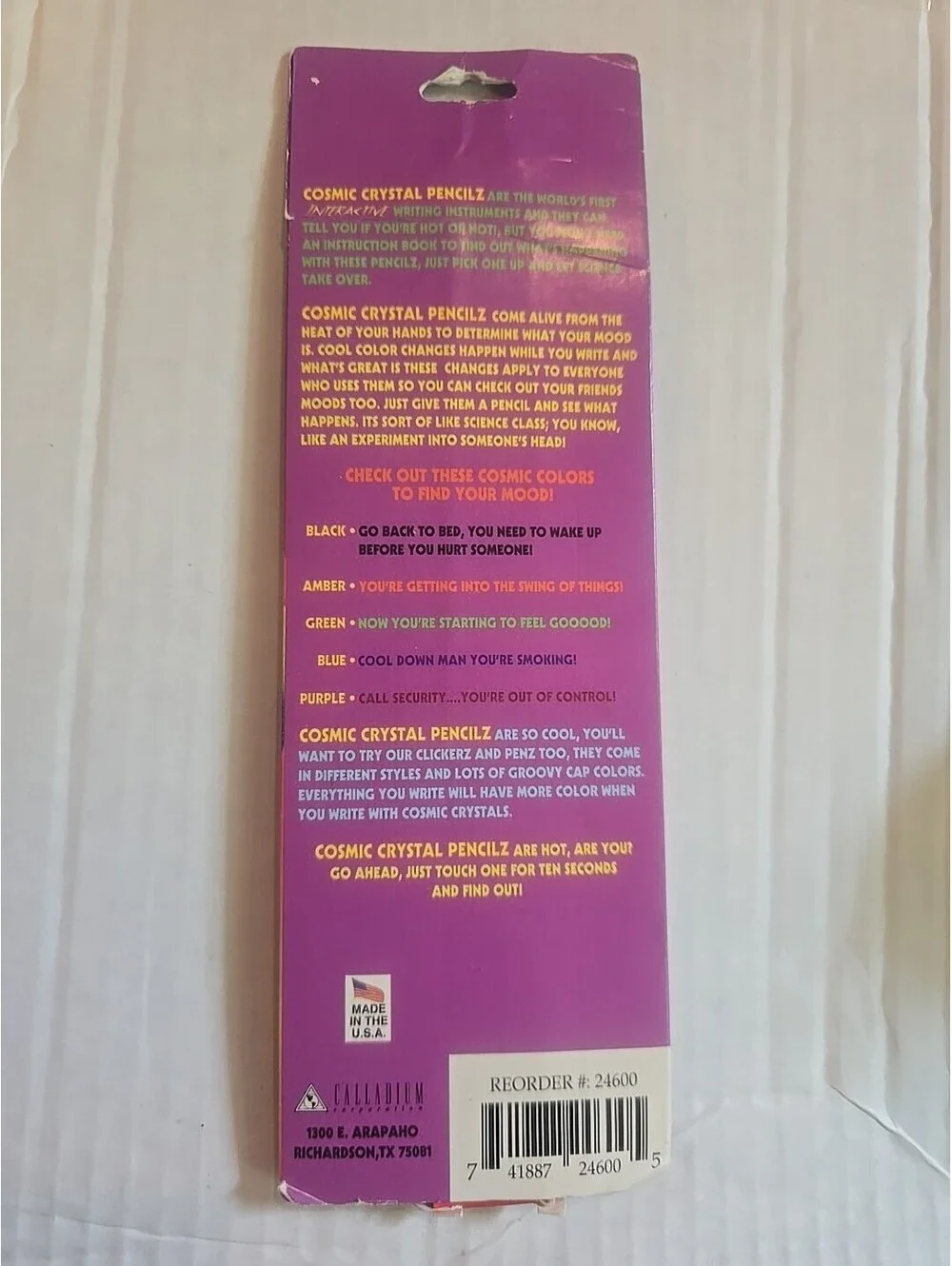 Vintage 3 Pack Nip Cosmic Crystals Color Changimg Pencils MOOD RING PENCILS.